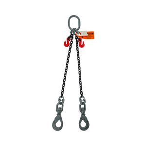 Chain Sling 1/2 x 5 Double Leg Swivel Positive Lock Hooks Adjusters Grade 80 Chain Sling 1/2 x 5 Double Leg Swivel Positive Lock Hooks Adjusters Grade 80