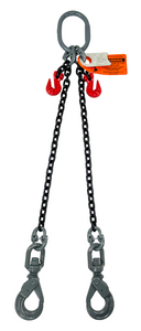 Chain Sling 3/8 x 5' Double Leg Swivel Positive Lock Hooks Adjusters Grade 80 Chain Sling 3/8 x 5' Double Leg Swivel Positive Lock Hooks Adjusters Grade 80