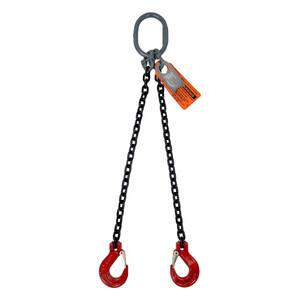 Chain Sling - 3/8" x 10' Double Leg with Sling Hooks - Grade 80 - Main