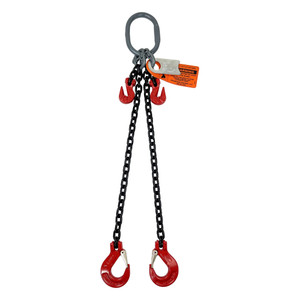 Chain Sling - 5/16" x 6' Double Leg with Sling Hooks and Adjusters - Grade 80 - Main