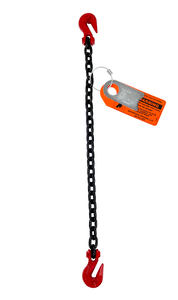 Chain Sling - 1/2" x 6' Single Leg with Grab Hooks - Grade 80 Chain Sling - 1/2" x 6' Single Leg with Grab Hooks - Grade 80