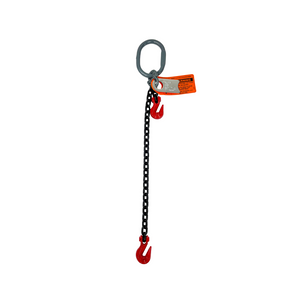 Chain Sling - 3/8" x 10' Single Leg with Grab Hook and Adjuster - Grade 80