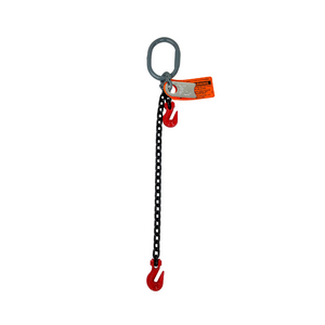 Chain Sling - 5/16" x 10' Single Leg with Grab Hook and Adjuster - Grade 80