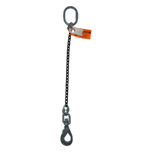 Chain Sling - 1/2" x 10' Single Leg with Swivel Positive Locking Hook - Grade 80 - Main