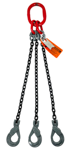 Chain Sling - 9/32" x 6' Triple Leg with Positive Locking Hooks - Grade 80 Chain Sling - 9/32" x 6' Triple Leg with Positive Locking Hooks - Grade 80