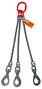 Chain Sling 1/2 x 6' Triple Leg Swivel Positive Lock Hooks Grade 80 Chain Sling 1/2 x 6' Triple Leg Swivel Positive Lock Hooks Grade 80