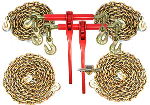 5/16" Transport Package - (2) Ratchet Binders - (2) 10' & (2) 20' Foot Chains 5/16" Transport Package - (2) Ratchet Binders - (2) 10' & (2) 20' Foot Chains