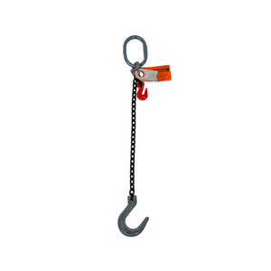 Chain Sling - 9/32" x 6' Single Leg with Foundry Hook and Adjuster - Grade 80