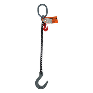 Chain Sling - 5/16" x 10' Single Leg with Foundry Hook and Adjuster - Grade 80 - Main