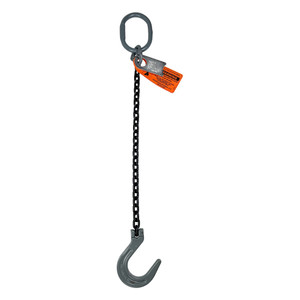 Chain Sling - 1/2" x 10' Single Leg with Foundry Hook - Grade 100 - Main