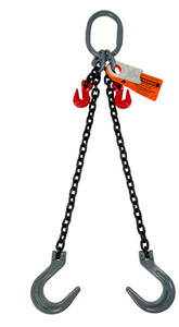 Chain Sling - 9/32" x 5' Double Leg with Foundry Hook and Adjuster - Grade 80 Chain Sling - 9/32" x 5' Double Leg with Foundry Hook and Adjuster - Grade 80