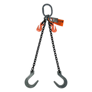 Chain Sling - 9/32" x 10' Double Leg with Foundry Hook and Adjuster - Grade 100 - Main