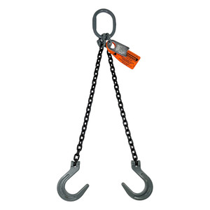 Chain Sling - 3/8" x 6' Double Leg with Foundry Hook - Grade 100 - Main