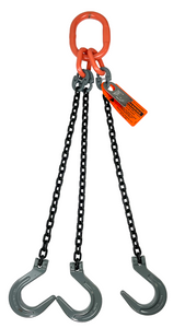 Chain Sling - 9/32" x 5' Triple Leg with Foundry Hook - Grade 100 Chain Sling - 9/32" x 5' Triple Leg with Foundry Hook - Grade 100
