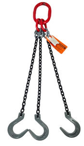 Chain Sling - 3/8" x 5' Triple Leg with Foundry Hook - Grade 80