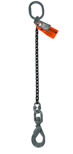 Chain Sling - 9/32" x 5' Single Leg with Swivel Positive Locking Hook - Grade 100 Chain Sling - 9/32" x 5' Single Leg with Swivel Positive Locking Hook - Grade 100