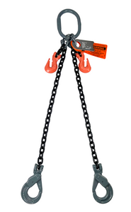 Chain Sling - 1/2" x 10' Double Leg with Positive Locking Hooks and Adjusters - Grade 100 Chain Sling - 1/2" x 10' Double Leg with Positive Locking Hooks and Adjusters - Grade 100