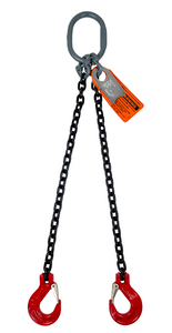 Chain Sling - 9/32" x 6' Double Leg with Sling Hooks - Grade 80 Chain Sling - 9/32" x 6' Double Leg with Sling Hooks - Grade 80
