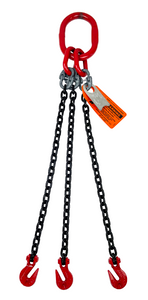 Chain Sling - 5/8" x 5' Triple Leg with Grab Hooks - Grade 80 Chain Sling - 5/8" x 5' Triple Leg with Grab Hooks - Grade 80