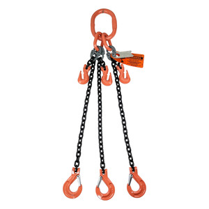 Chain Sling - 5/16" x 10' Triple Leg with Sling Hooks and Adjusters - Grade 100 - Main