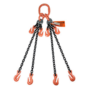 Chain Sling - 5/16" x 6' Quad Leg with Grab Hook and Adjusters - Grade 100 - Main