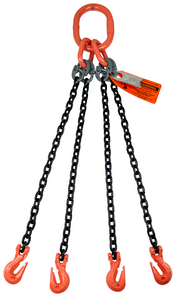 Chain Sling - 5/8" x 6' Quad Leg with Grab Hook - Grade 100 Chain Sling - 5/8" x 6' Quad Leg with Grab Hook - Grade 100