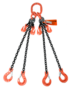 Chain Sling - 5/8" x 10' Quad Leg with Sling Hooks and Adjusters - Grade 100 Chain Sling - 5/8" x 10' Quad Leg with Sling Hooks and Adjusters - Grade 100