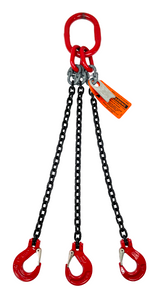 Chain Sling - 1/2" x 6' Triple Leg with Sling Hooks - Grade 80 Chain Sling - 1/2" x 6' Triple Leg with Sling Hooks - Grade 80