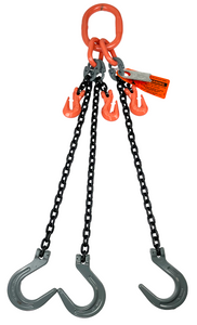 Chain Sling - 1/2" x 8' Triple Leg with Foundry Hook and Adjuster - Grade 100 Chain Sling - 1/2" x 8' Triple Leg with Foundry Hook and Adjuster - Grade 100