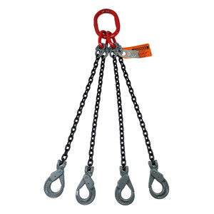 Chain Sling - 9/32" x 8' Quad Leg with Positive Locking Hooks - Grade 80 - Main