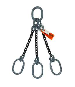Chain Sling - 9/32" x 5' Triple Leg with Oblong Rings - Grade 100 Chain Sling - 9/32" x 5' Triple Leg with Oblong Rings - Grade 100