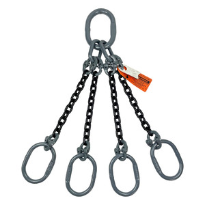Chain Sling - 9/32" x 6' Quad Leg with Oblong Rings - Grade 100 - Main