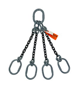 Chain Sling - 1/2" x 8' Quad Leg with Oblong Rings - Grade 100 Chain Sling - 1/2" x 8' Quad Leg with Oblong Rings - Grade 100