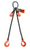 Chain Sling - 1/2" x 6' Double Leg with Sling Hooks and Adjusters - Grade 100