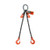 Chain Sling - 3/8" x 10' Double Leg with Sling Hooks and Adjusters - Grade 100