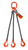 Chain Sling - 3/8" x 5' Triple Leg with Sling Hooks - Grade 100