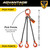 Chain Sling - 3/8" x 6' Triple Leg with Sling Hooks - Grade 100 - Pick points and length