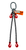 Chain Sling - 5/16" x 10' Double Leg with Grab Hook and Adjusters - Grade 80