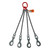 Chain Sling - 9/32" x 10' Quad Leg with Swivel Positive Locking Hooks - Grade 80 - Main