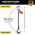 Chain Sling - 9/32" x 10' Single Leg with Foundry Hook - Grade 100 - Pick points and length