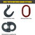 Chain Sling - 5/16" x 10' Single Leg with Foundry Hook - Grade 80 - Matched grade fittings