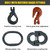 Chain Sling - 3/8" x 10' Single Leg with Positive Locking Hook and Adjuster - Grade 100 - Matched grade fittings