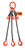 Chain Sling - 5/8" x 6' Triple Leg with Sling Hooks and Adjusters - Grade 100
