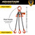Chain Sling - 1/2" x 10' Triple Leg with Sling Hooks and Adjusters - Grade 100 - Pick points and length
