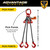 Chain Sling - 3/8" x 10' Triple Leg with Sling Hooks and Adjusters - Grade 80 - Pick points and length