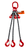 Chain Sling - 3/8" x 10' Triple Leg with Sling Hooks and Adjusters - Grade 80