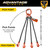 Chain Sling - 5/8" x 5' Quad Leg with Grab Hook - Grade 100 - Pick points and length