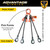 Chain Sling - 3/8" x 10' Quad Leg with Positive Locking Hooks and Adjusters - Grade 100 - Pick points and length