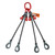 Chain Sling - 9/32" x 5' Quad Leg with Positive Locking Hooks and Adjusters - Grade 80 - Main
