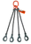 Chain Sling - 5/16" x 5' Quad Leg with Positive Locking Hooks - Grade 100